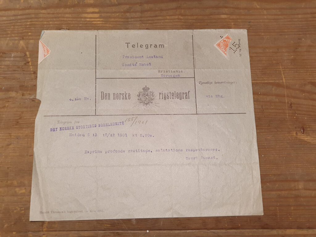 Telegram from Henry Dunant