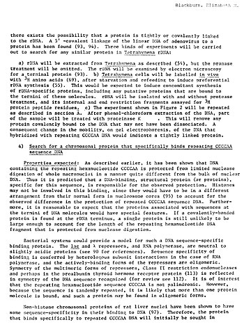 Scanned page from grant application, 1977.