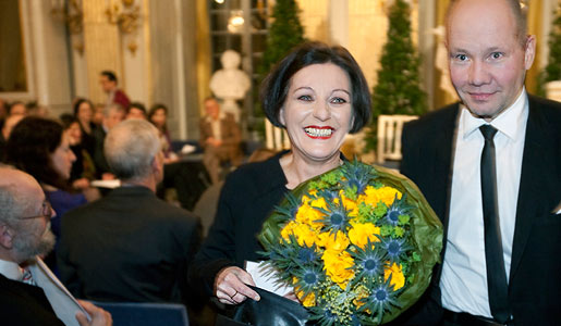 Herta Müller after delivering her Nobel Lecture